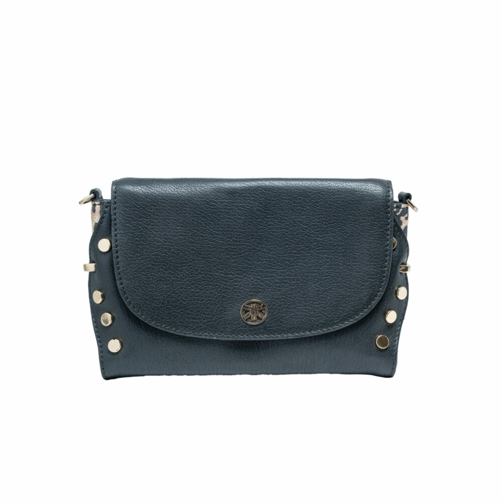 Black with Italian Vibora Across Body Bag