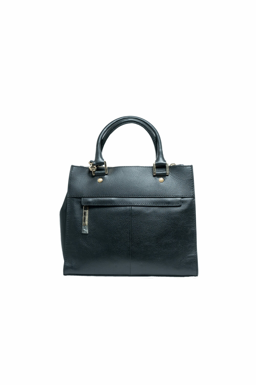 Black Textured Flap Shoulder Bag - Image 3