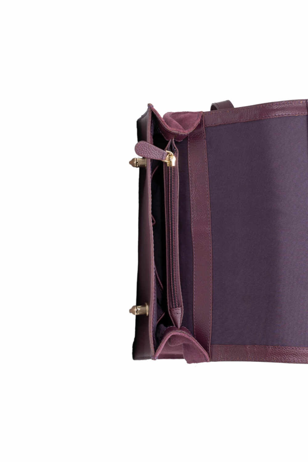 Maroon Shoulder Bag with Double Lock - Image 5