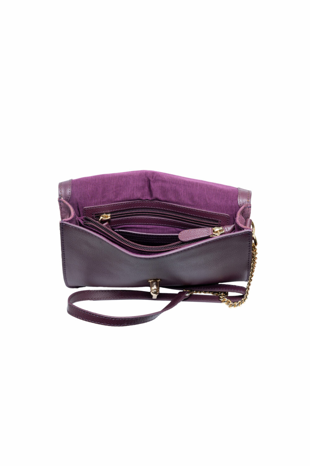 Weave Leather Flap Maroon Acrossbody Bag - Image 5