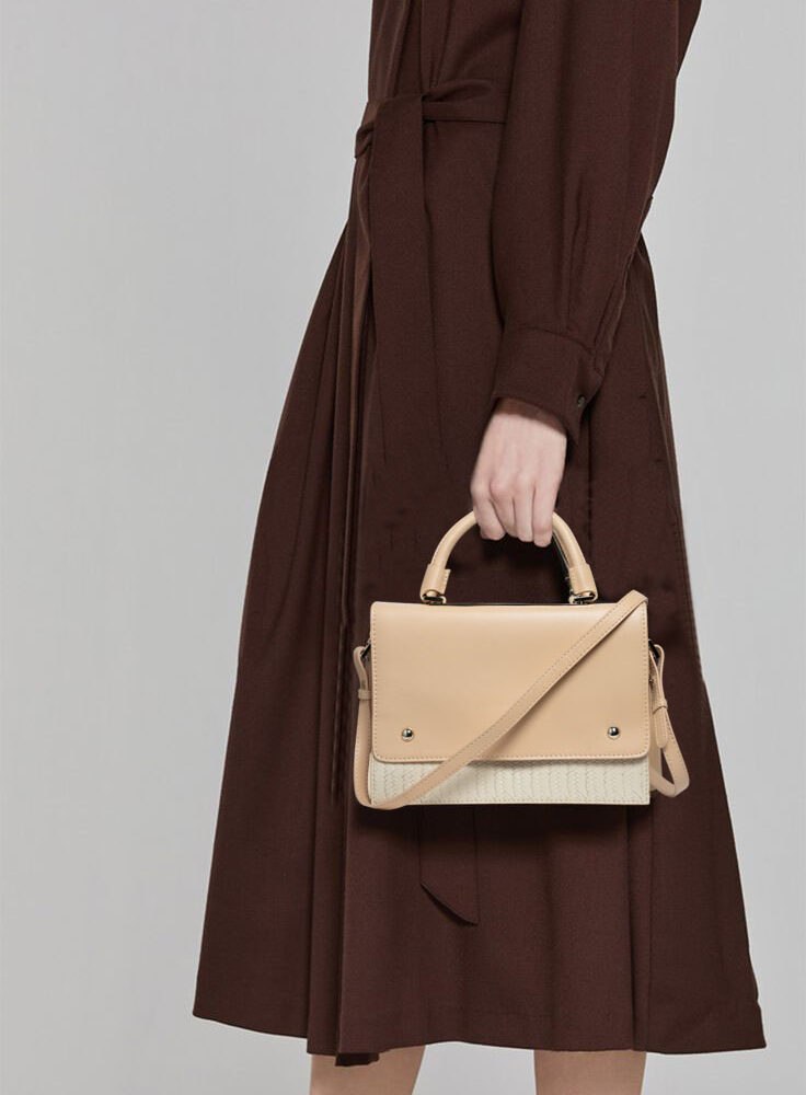 Tan and Cream Canonbury Satchel Bag