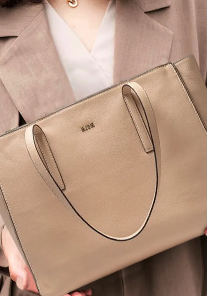 Light Tan Medeline Tote Bag