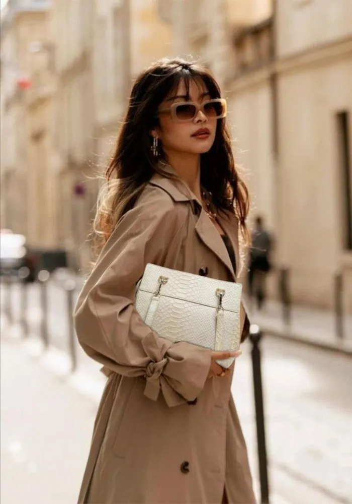 Cream Sling Bag with Butterfly Logo