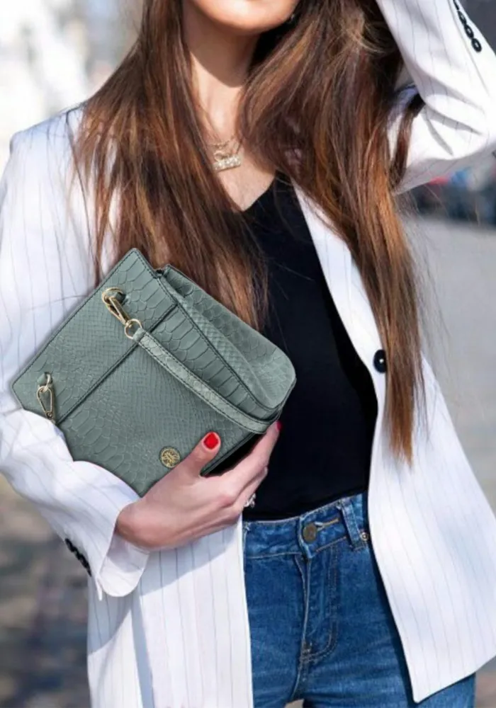 Slate Grey Sling Bag with Butterfly Logo
