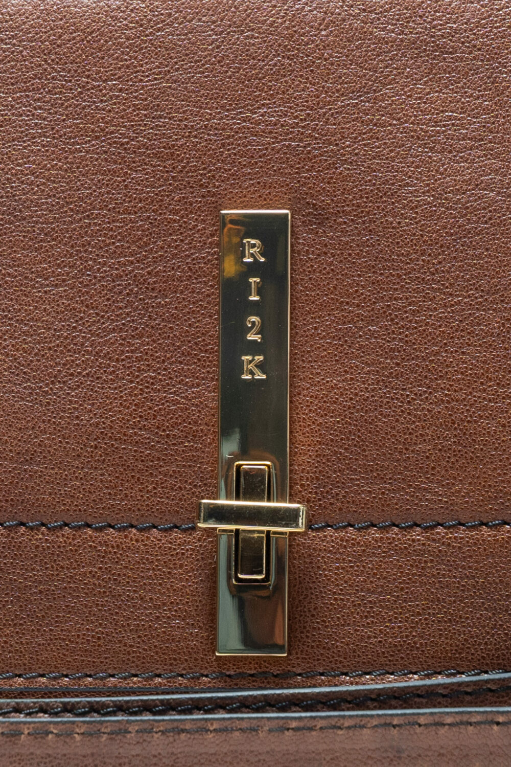Brown Sling Bag with Twist Lock - Image 4