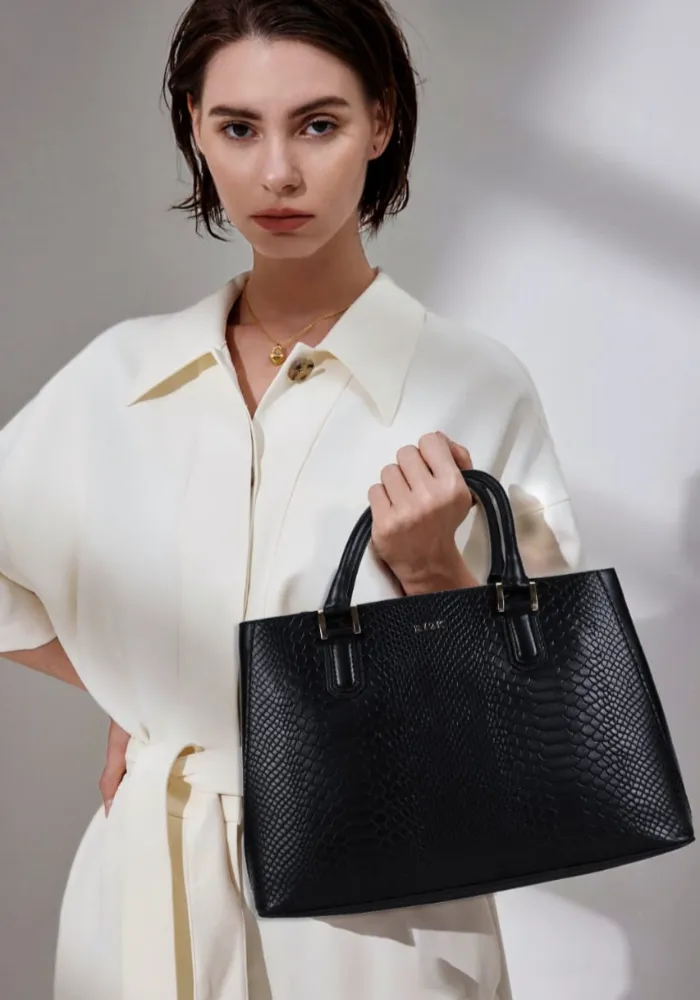 Black Genuine Leather Shoulder Bag