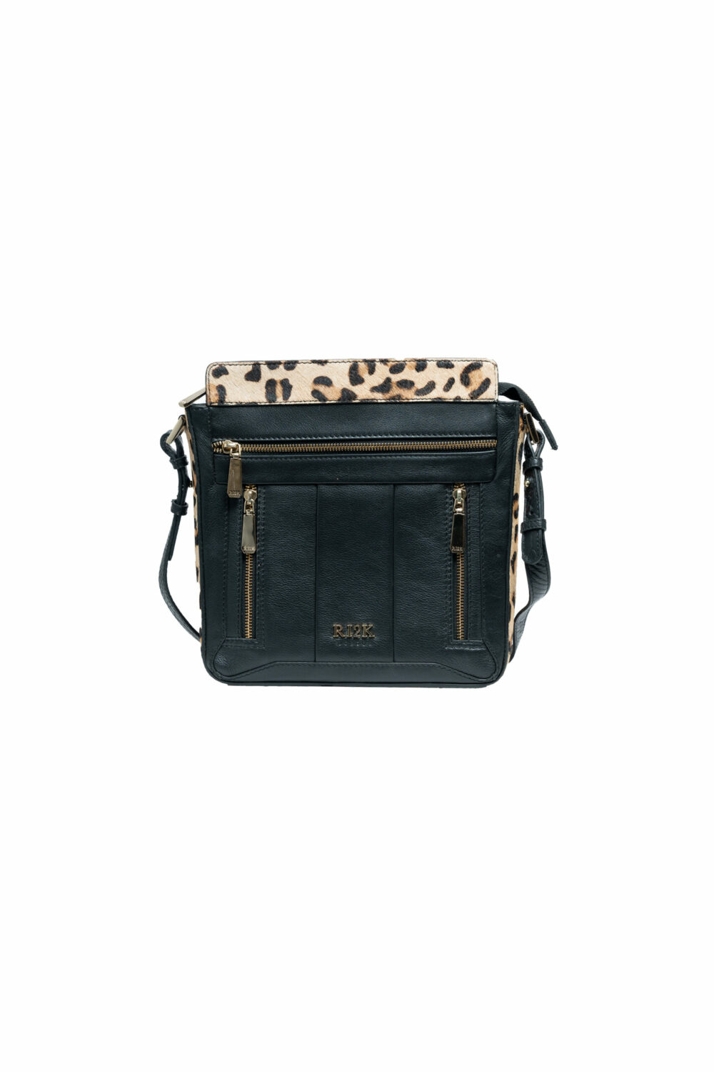 Black with Leopard Hair On Hunter Sling Bag