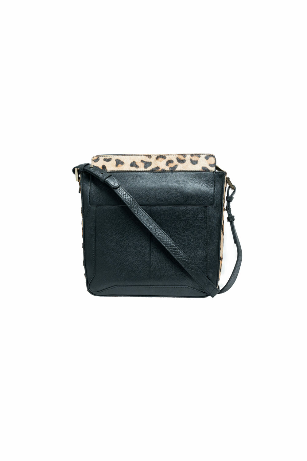 Black with Leopard Hair On Hunter Sling Bag - Image 2