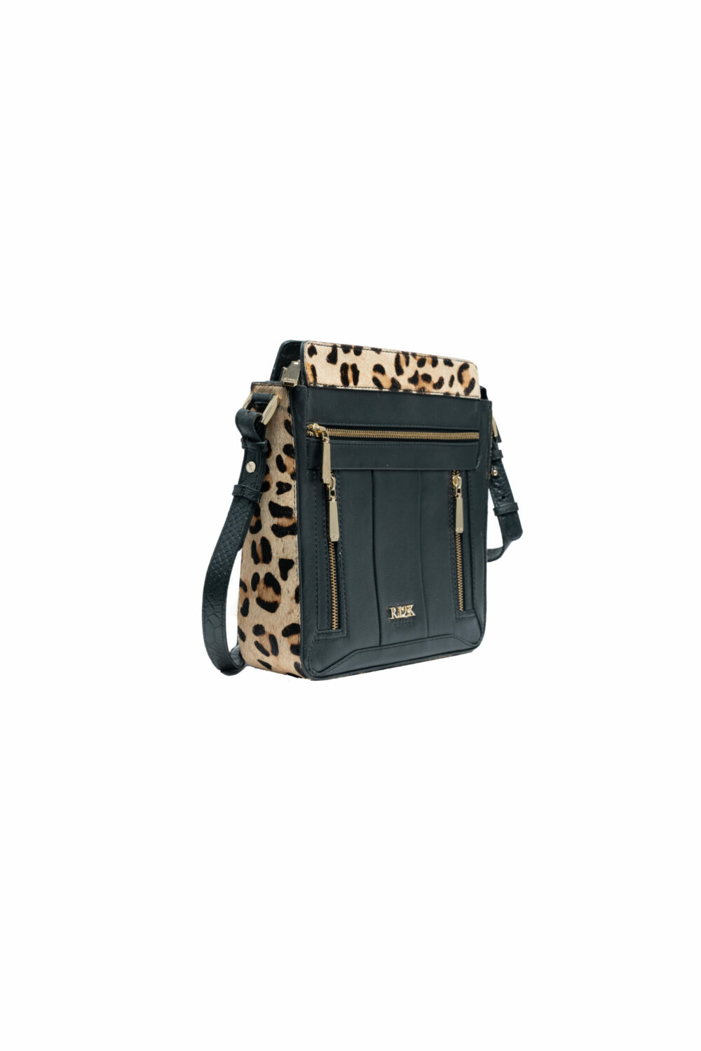 Black with Leopard Hair On Hunter Sling Bag - Image 3