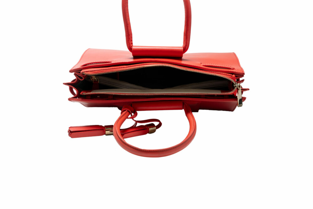 Red Structured Tote Bag - Image 3