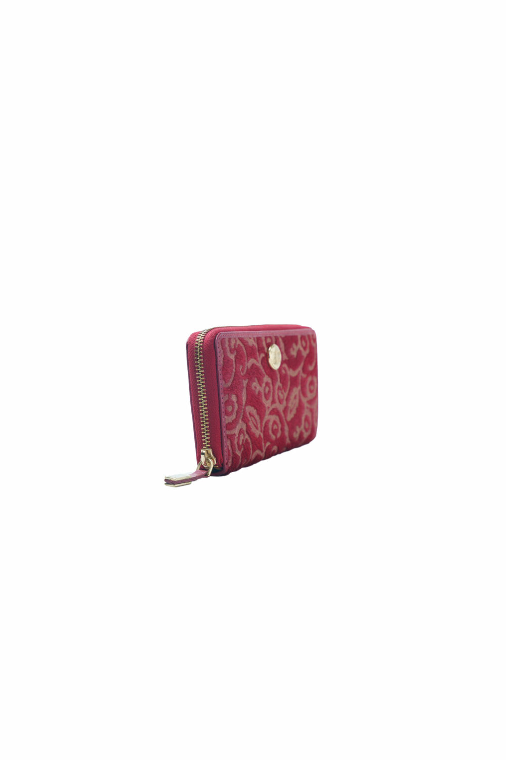 Red Lazer Cut Hair On Zip Around Purse - Image 5