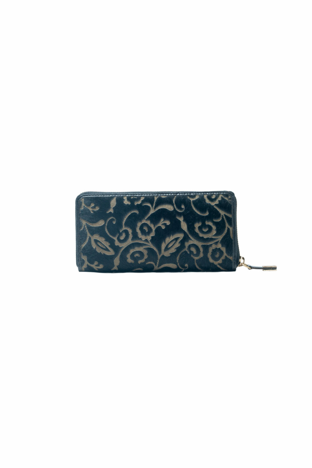 Black Lazer Cut Hair On Zip Around Purse - Image 2