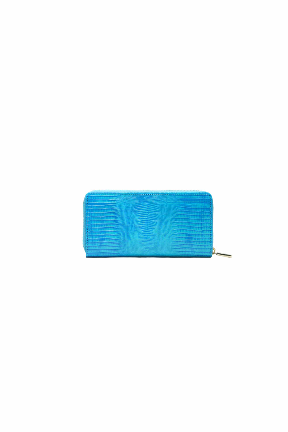 Blue Italian Leather Zip Around Purse - Image 5