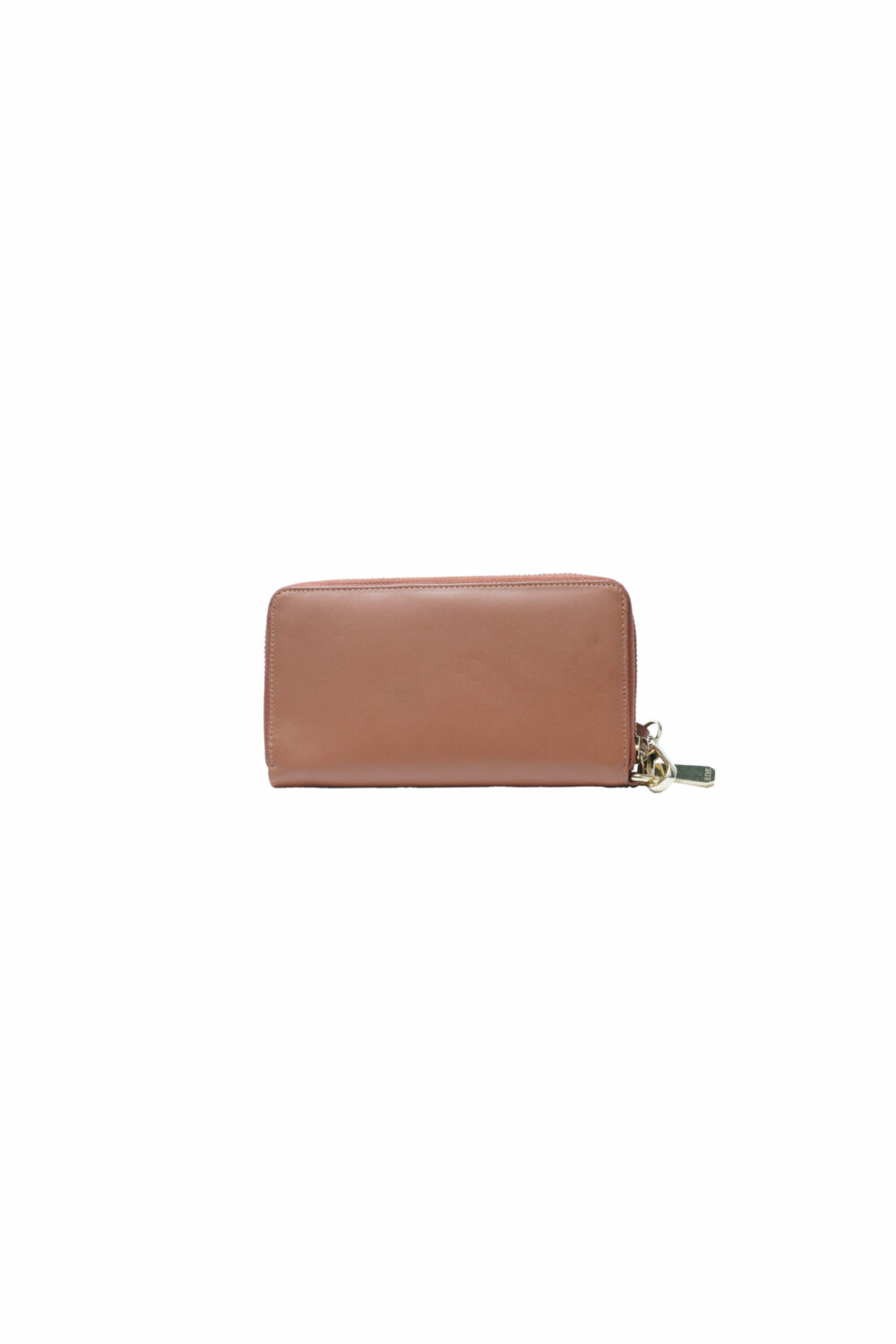 Dark Tan Leather Wristlet Zip Around Purse - Image 2