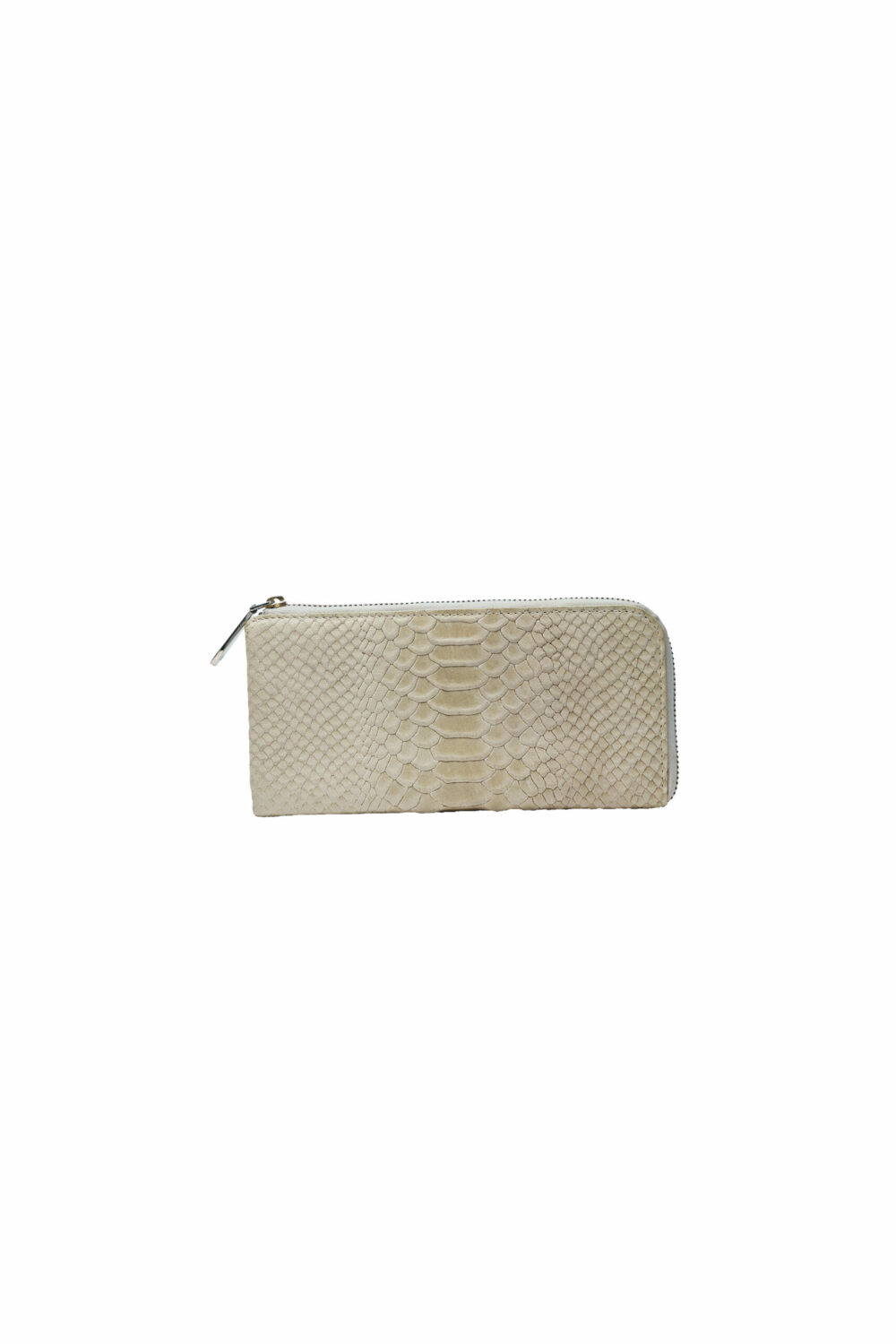 Italian Half Zip Around Cream Purse - Image 2