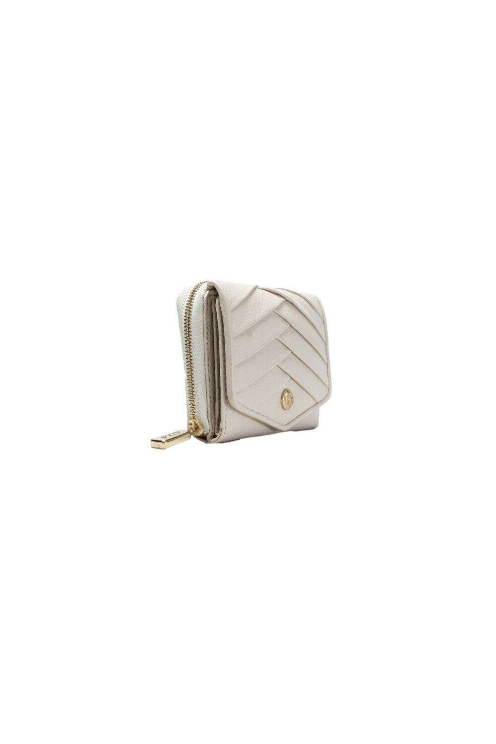 Cream Pleated Leather Bi Fold Purse - Image 3