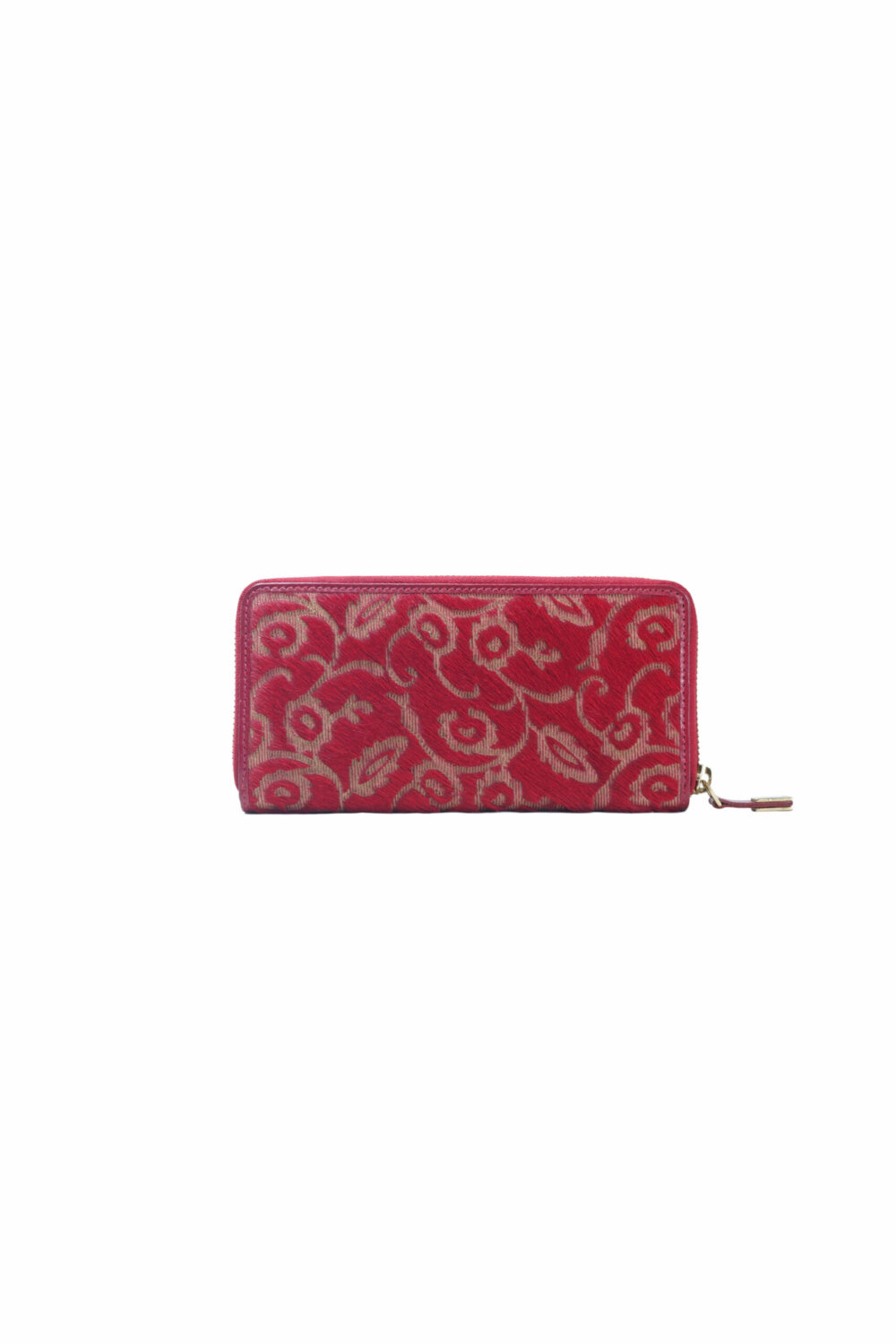 Red Lazer Cut Hair On Zip Around Purse - Image 2