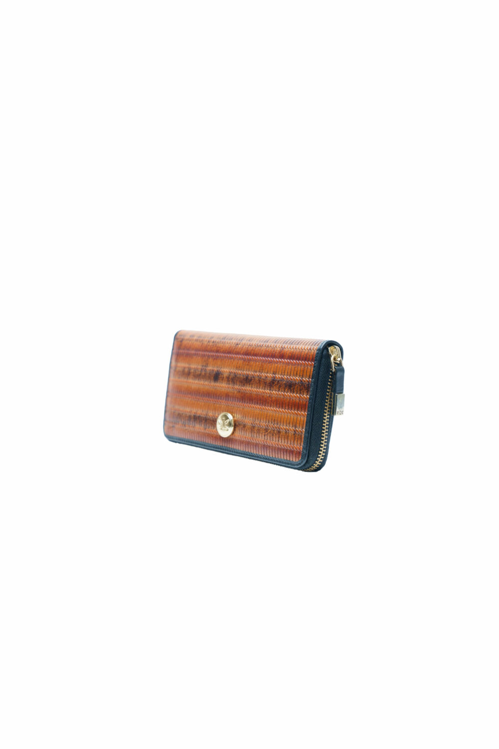 Tan Multicolour Leather Zip Around Purse - Image 5