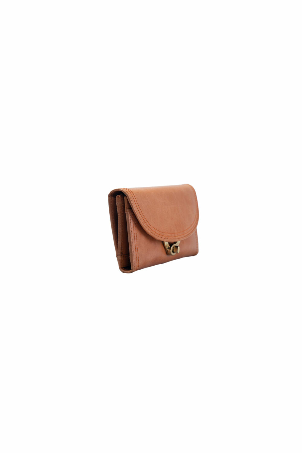 Tan Flap Purse With Twist Lock - Image 5