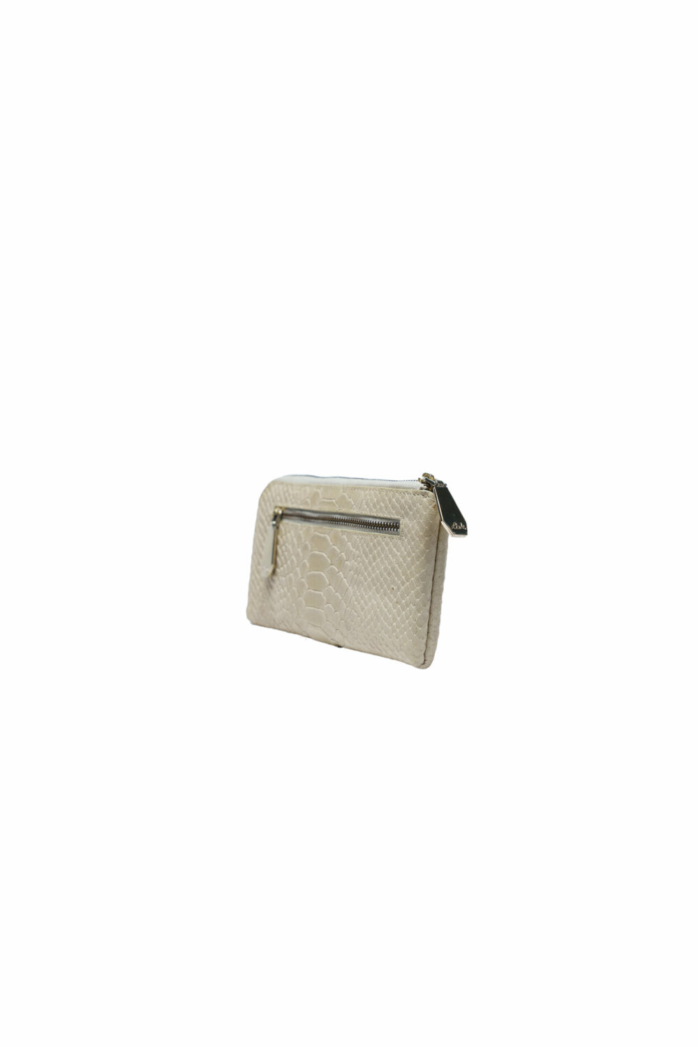 Italian Half Zip Around Cream Purse - Image 4
