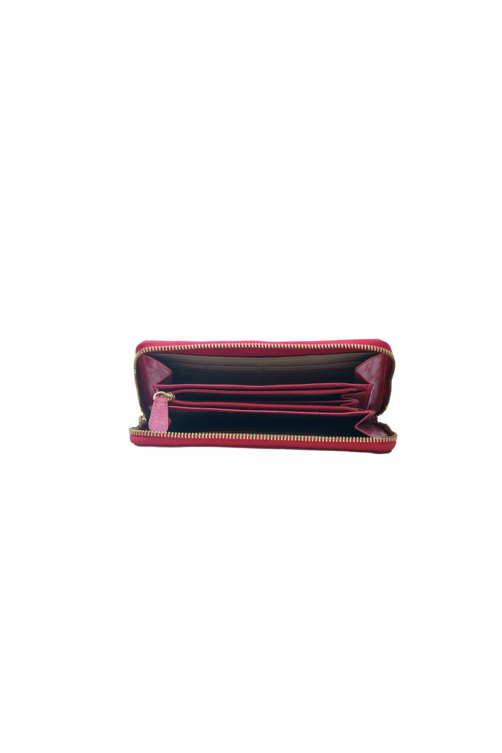 Red Lazer Cut Hair On Zip Around Purse - Image 3