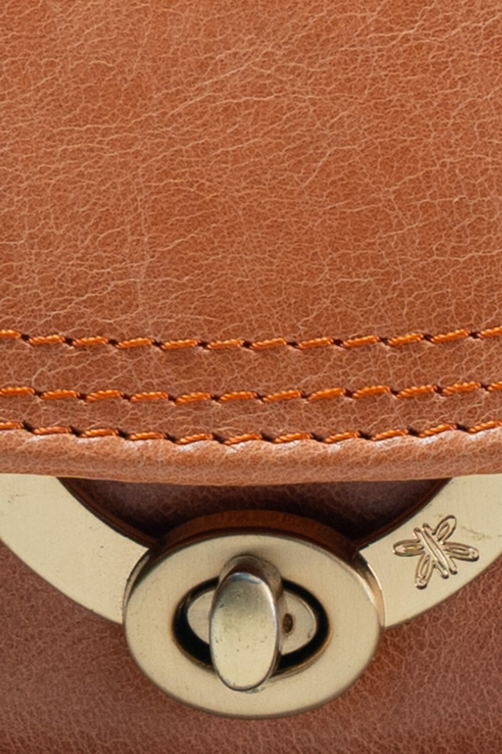 Tan Flap Purse With Twist Lock - Image 4