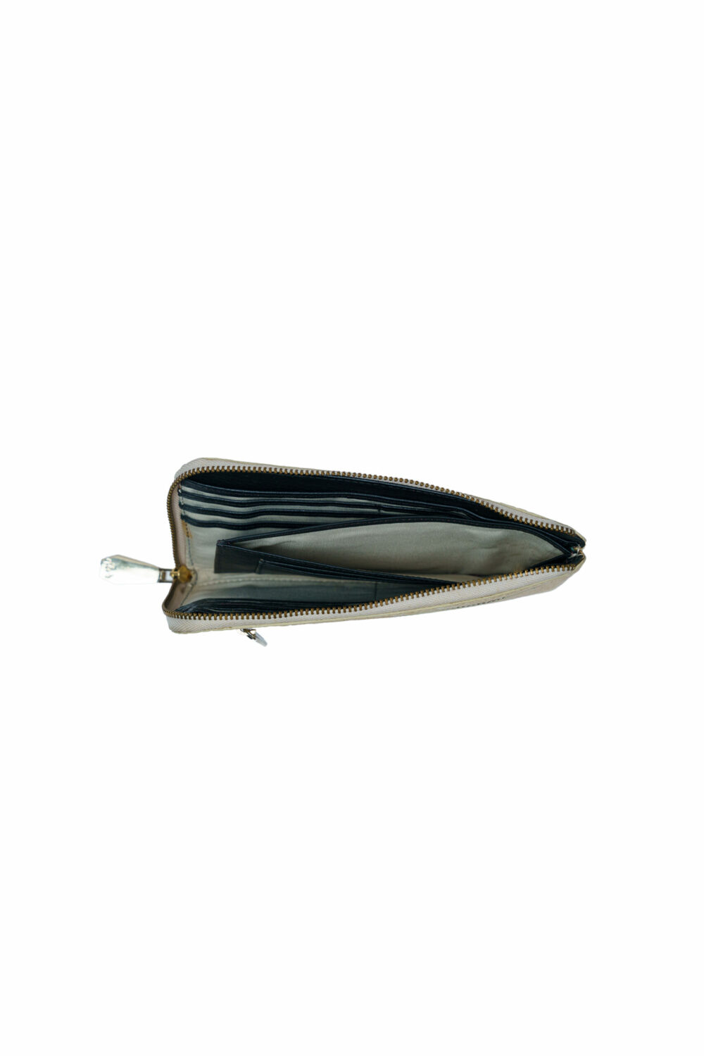 Italian Half Zip Around Cream Purse - Image 3
