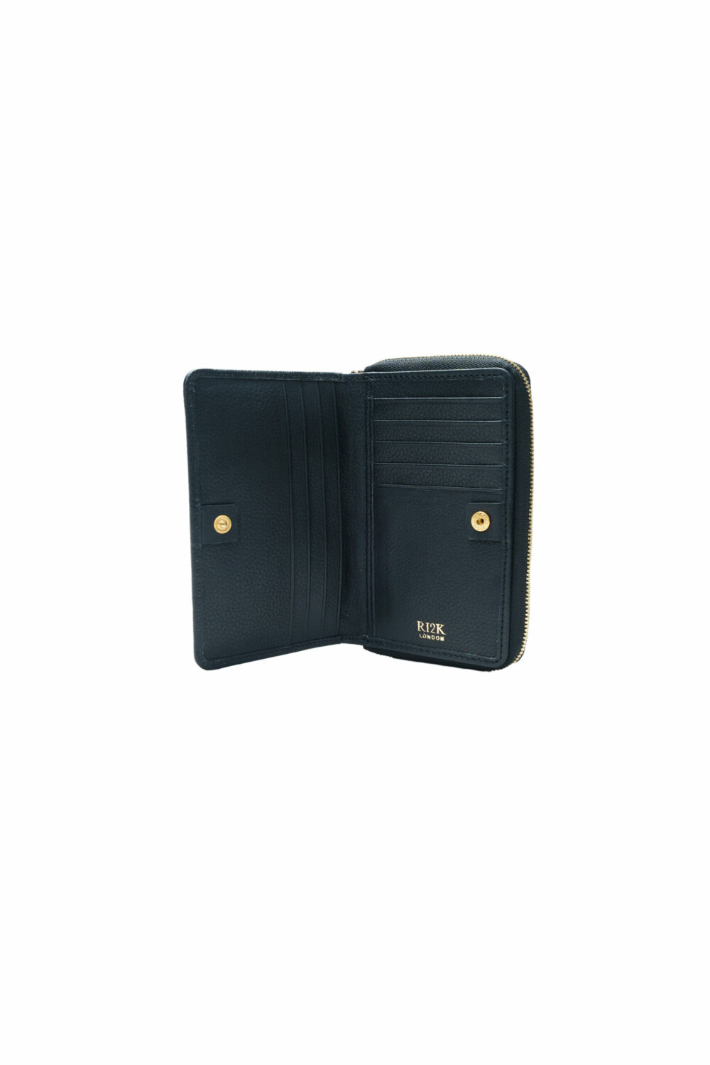 Black Quilted Medium Zip Around Purse - Image 5