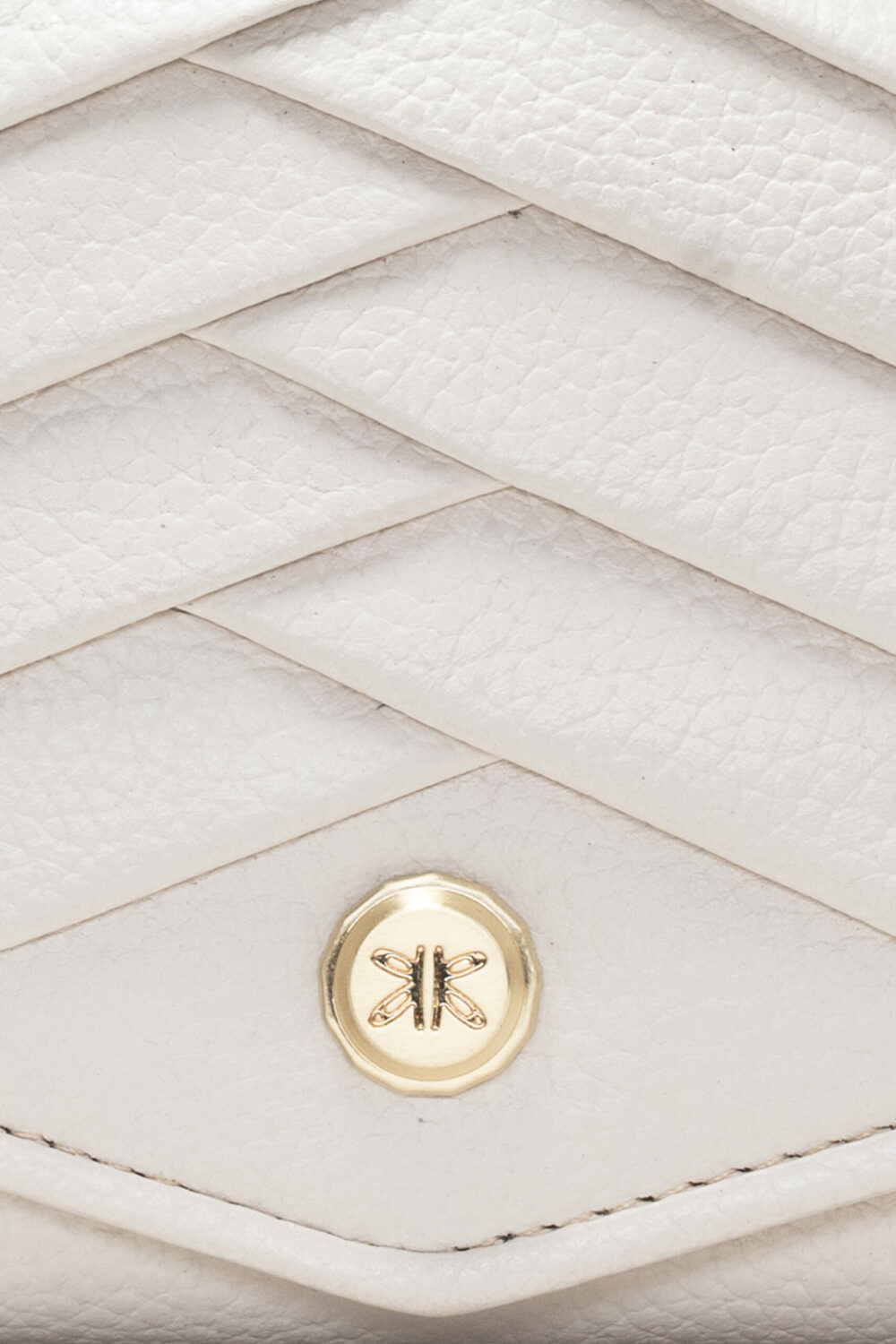 Cream Pleated Leather Bi Fold Purse - Image 5