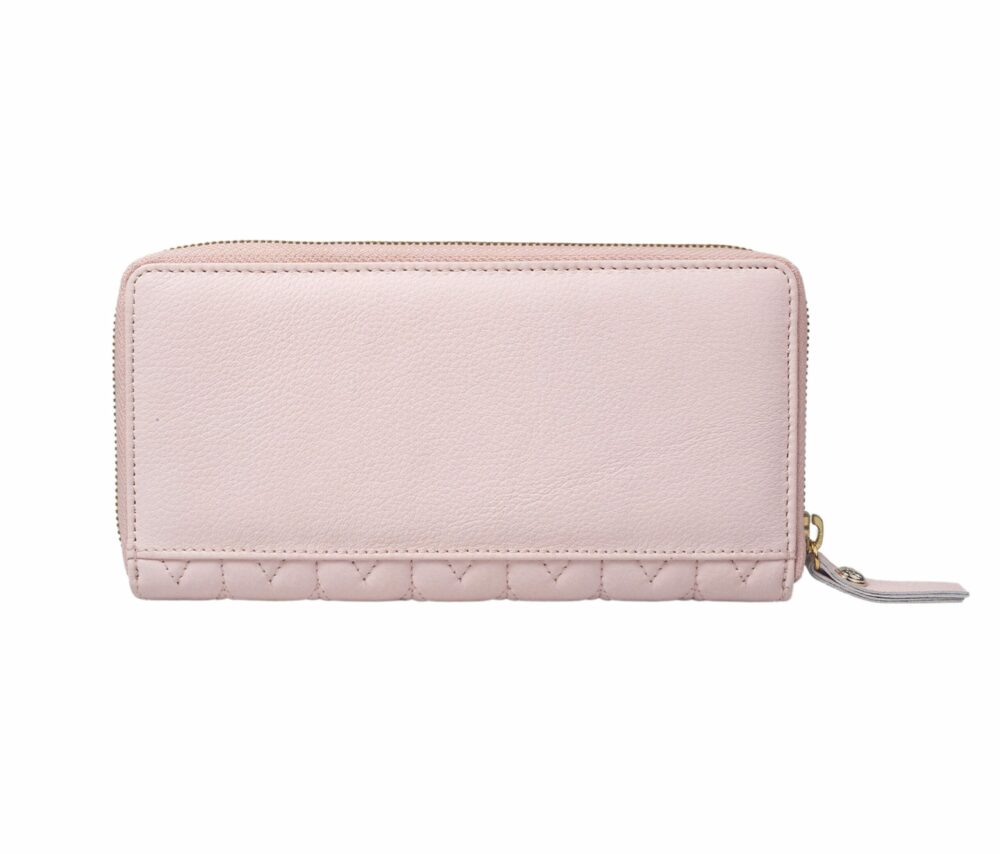 Pink Quilted Zip Around Purse - Image 2