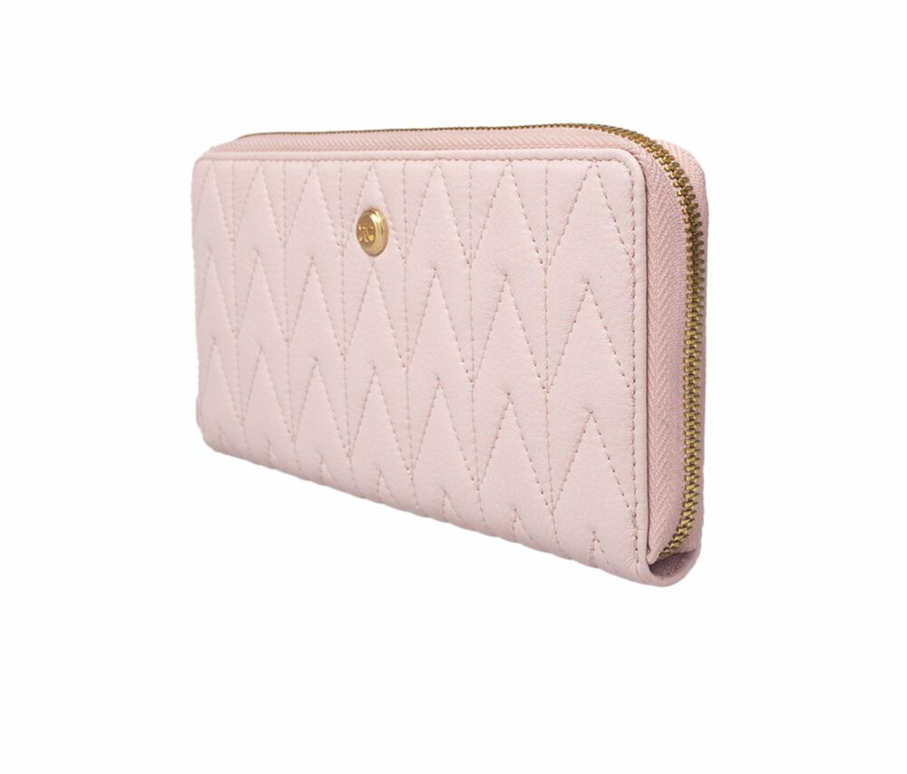 Pink Quilted Zip Around Purse - Image 4
