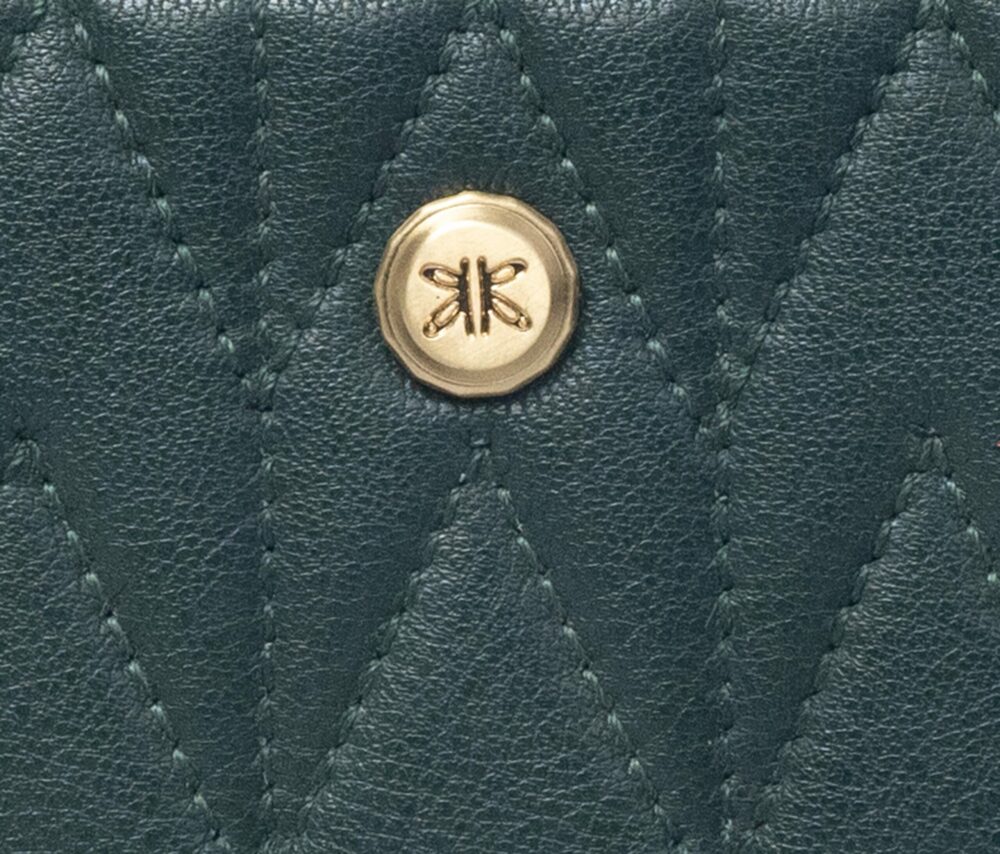 Green Quilted Zip Around Purse - Image 5