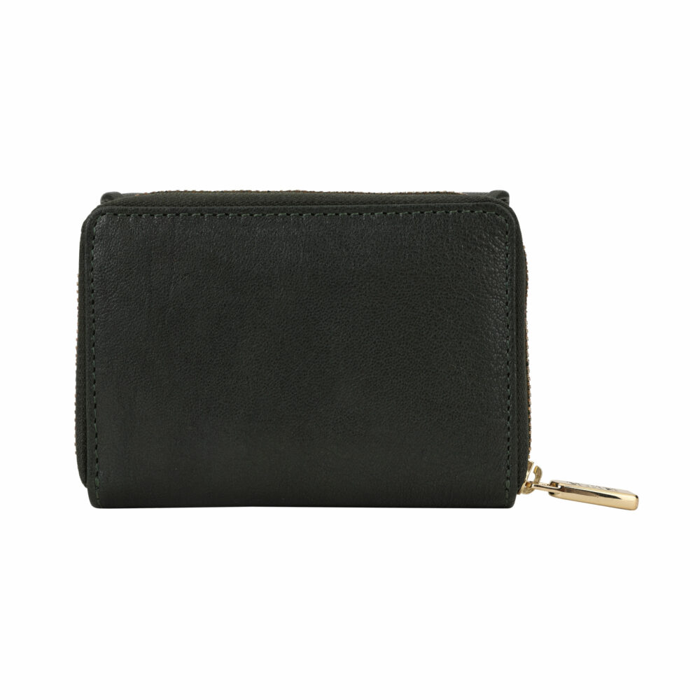 Green Pleated Leather Bi Fold Purse - Image 2