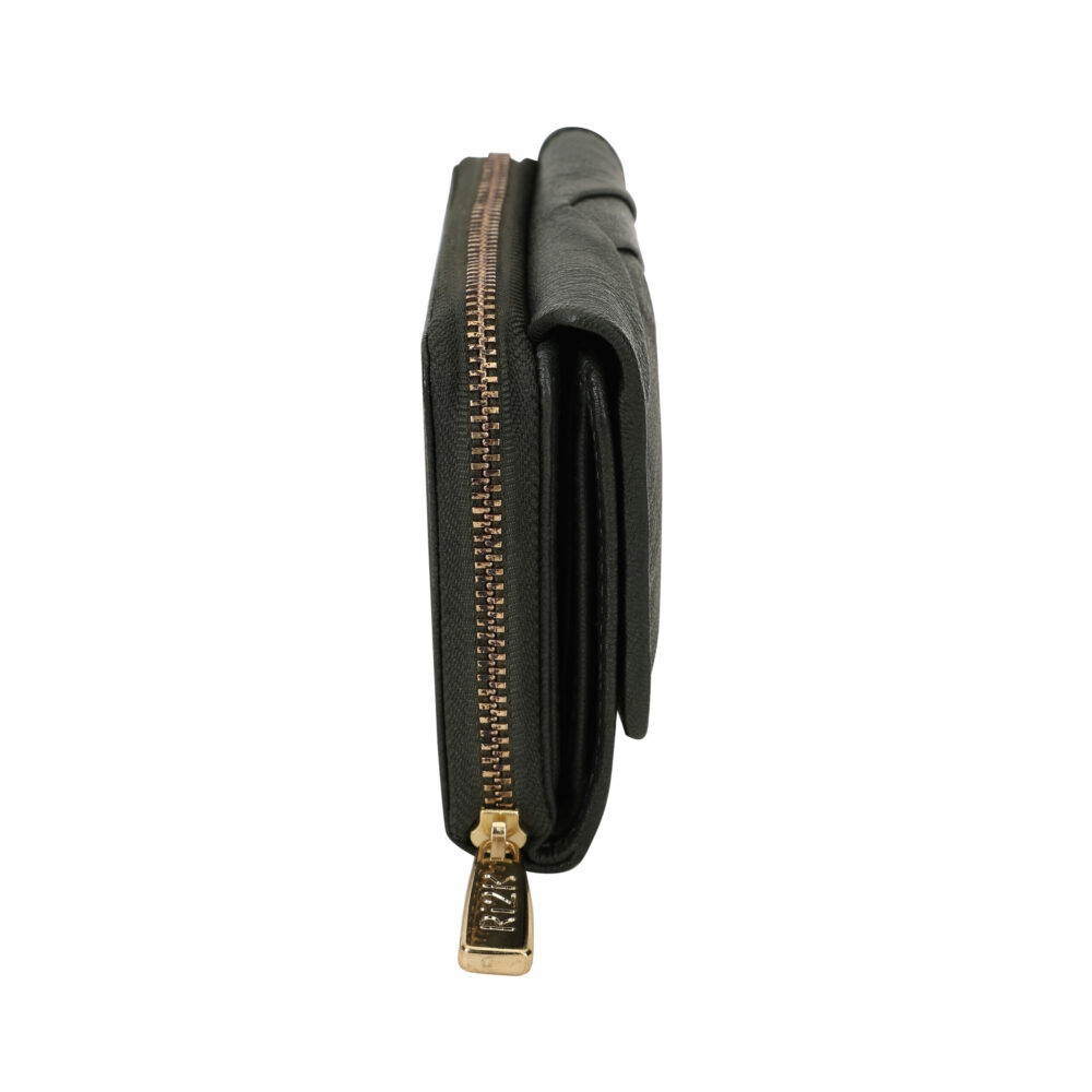 Green Pleated Leather Bi Fold Purse - Image 4