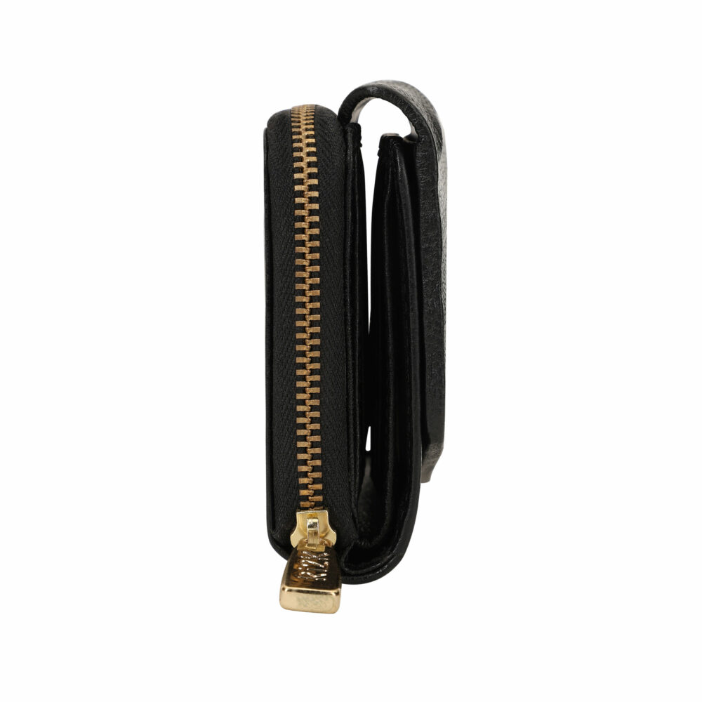 Black Pleated Leather Bi Fold Purse - Image 6