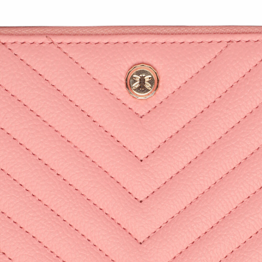 Quilted Light Pink Zip Around Purse - Image 3