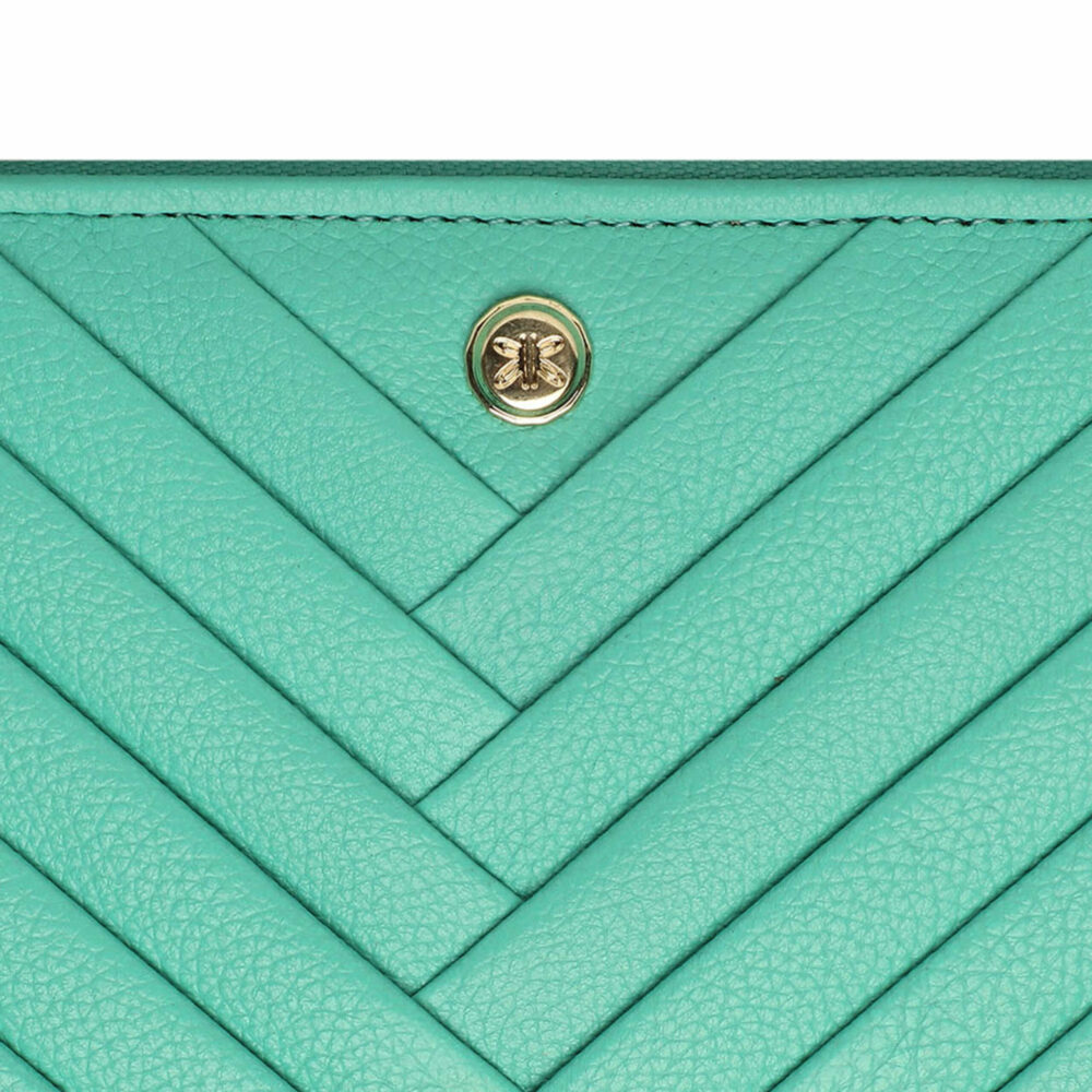 Turquoise Pleated Zip Around Purse - Image 3