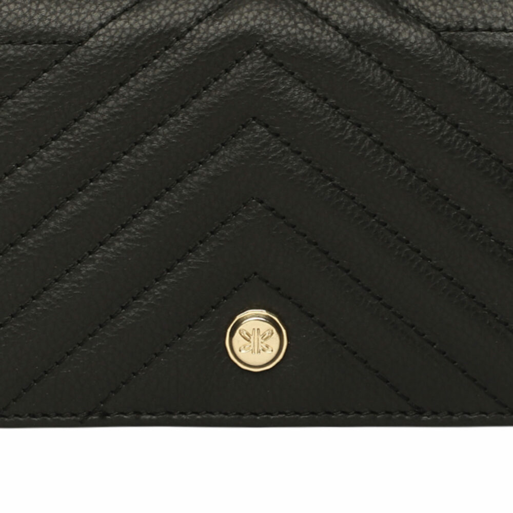 Black Quilted Medium Zip Around Purse - Image 5