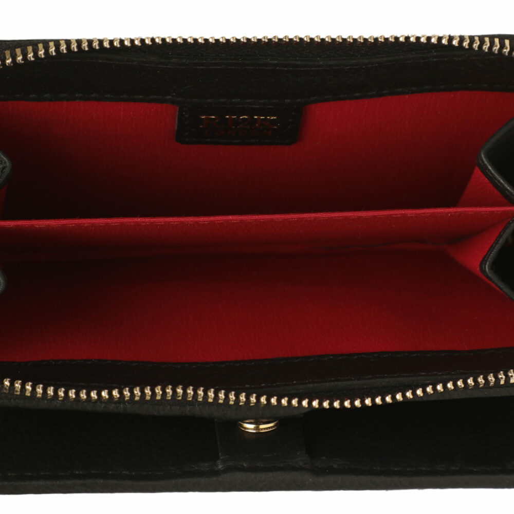 Black Quilted Medium Zip Around Purse - Image 3