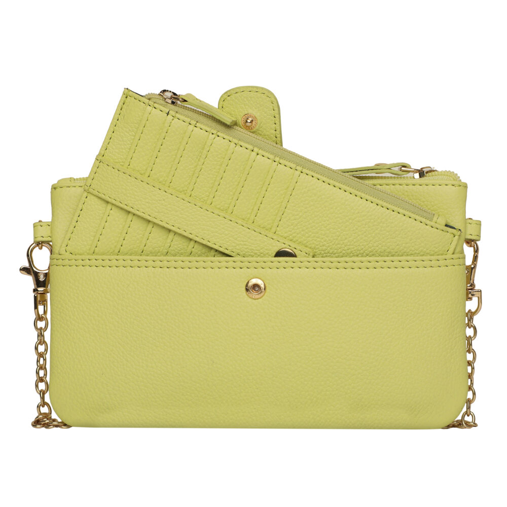 RI2K Lemon Yellow Multipurpose Detachable Leather Sling Bag - Image 3