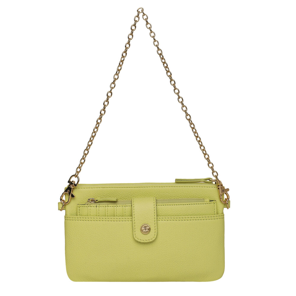 RI2K Lemon Yellow Multipurpose Detachable Leather Sling Bag - Image 4