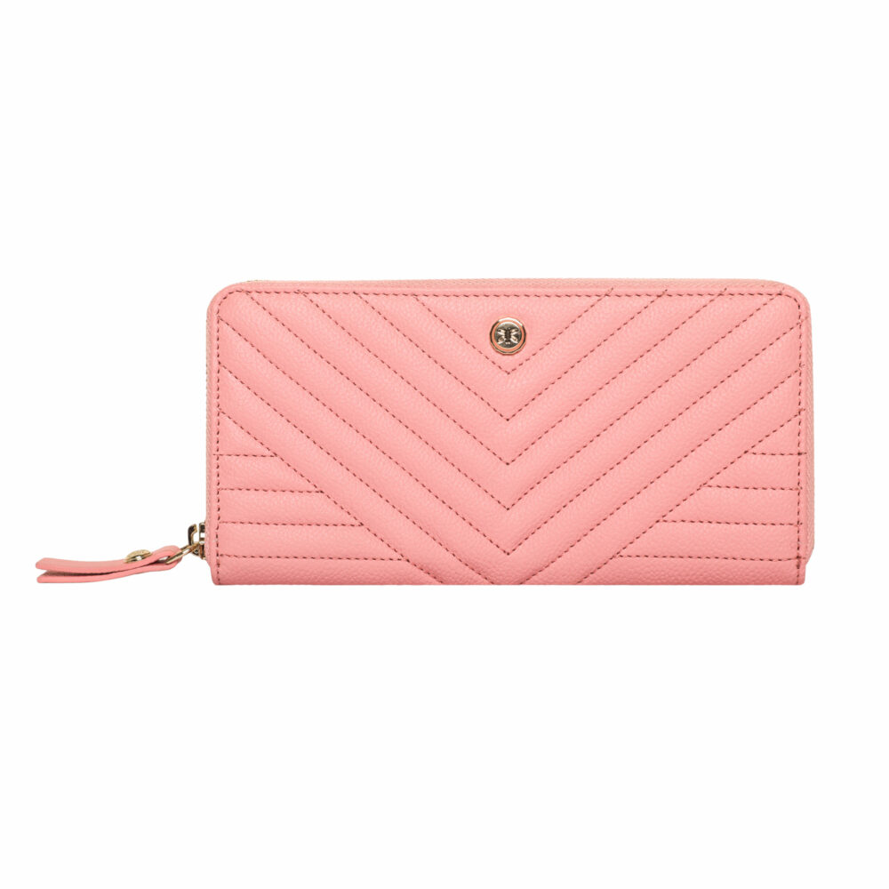 Quilted Light Pink Zip Around Purse