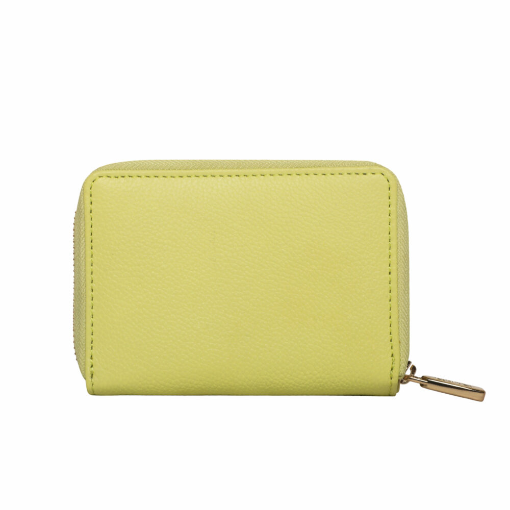 Lime Pleated Leather Bi Fold Purse - Image 7