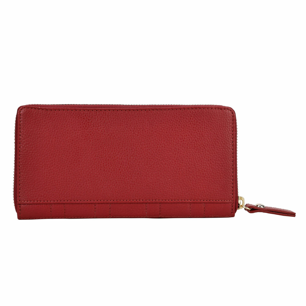 Red Square Quilted Zip Around Purse - Image 4