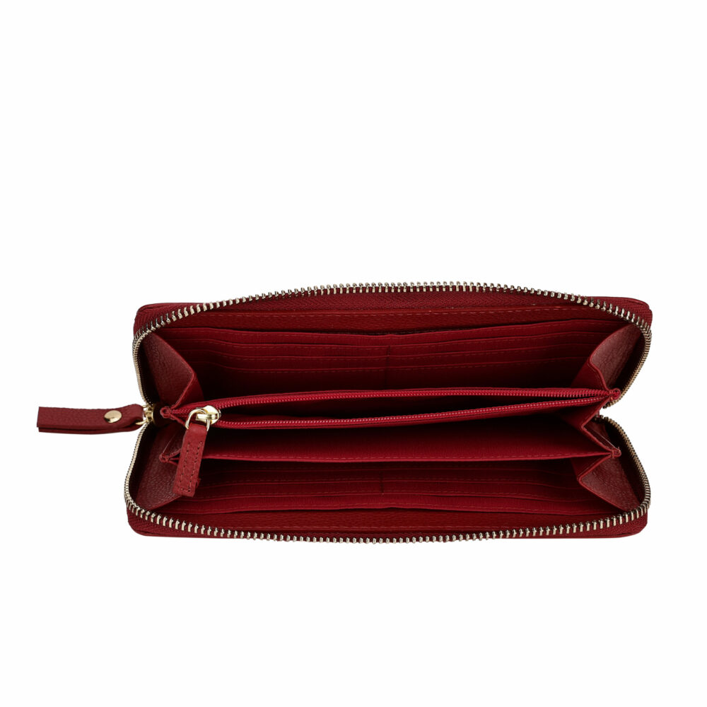 Red Square Quilted Zip Around Purse - Image 2