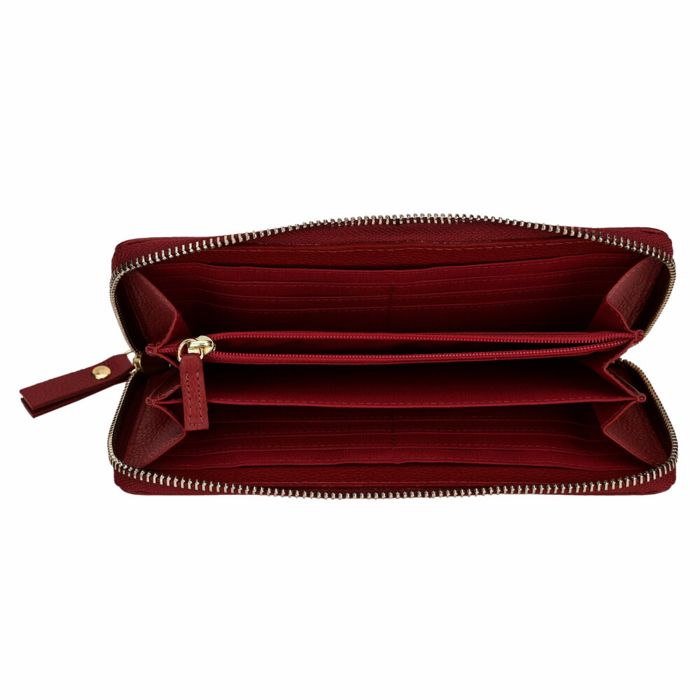 Red Quilted Zip Around Purse - Image 2