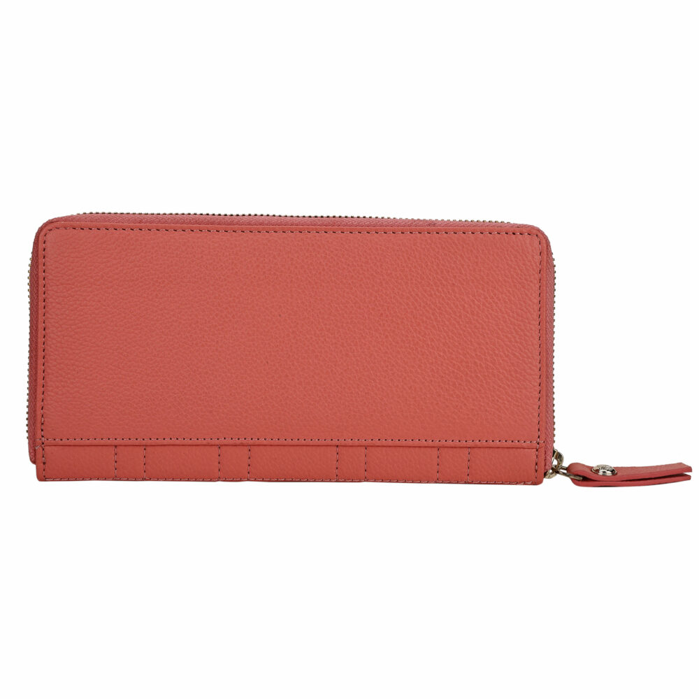 Coral Square Quilted Zip Around Purse - Image 4