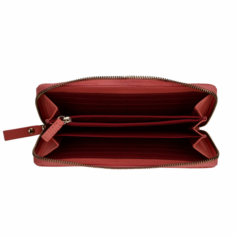 Coral Square Quilted Zip Around Purse - Image 2
