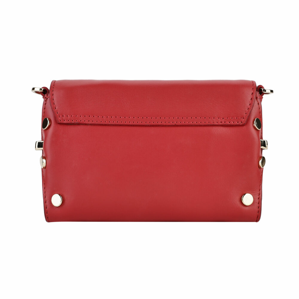 RI2K Stud Edge Genuine Leather Red Acrossbody Bag - Image 4